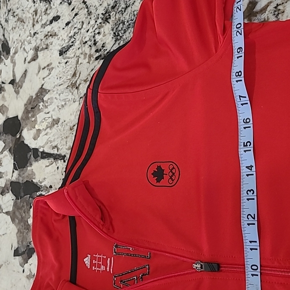 ADIDAS Olympic Canada Jacket Retro Zipper Coat Sweatshirt Top Stripe Maple Logo - Picture 7 of 8